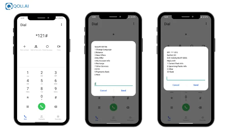 How to check Airtel data balance using USSD code on phone screen
