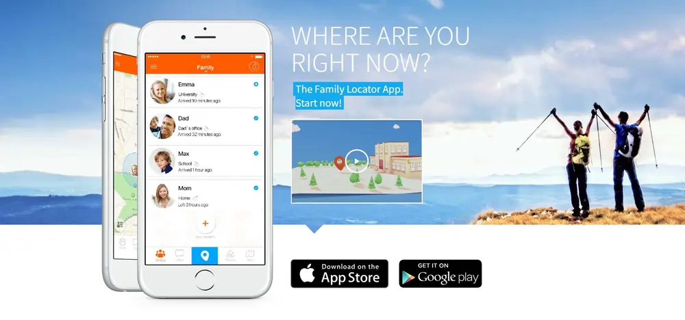 Tracking family locations using the Familo app